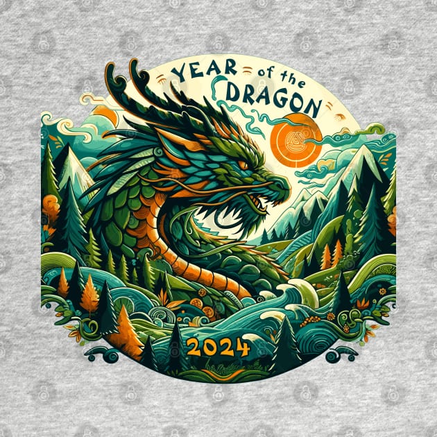 Emerald Dragon Forest Guardian - Lunar New Year 2024 by 2HivelysArt